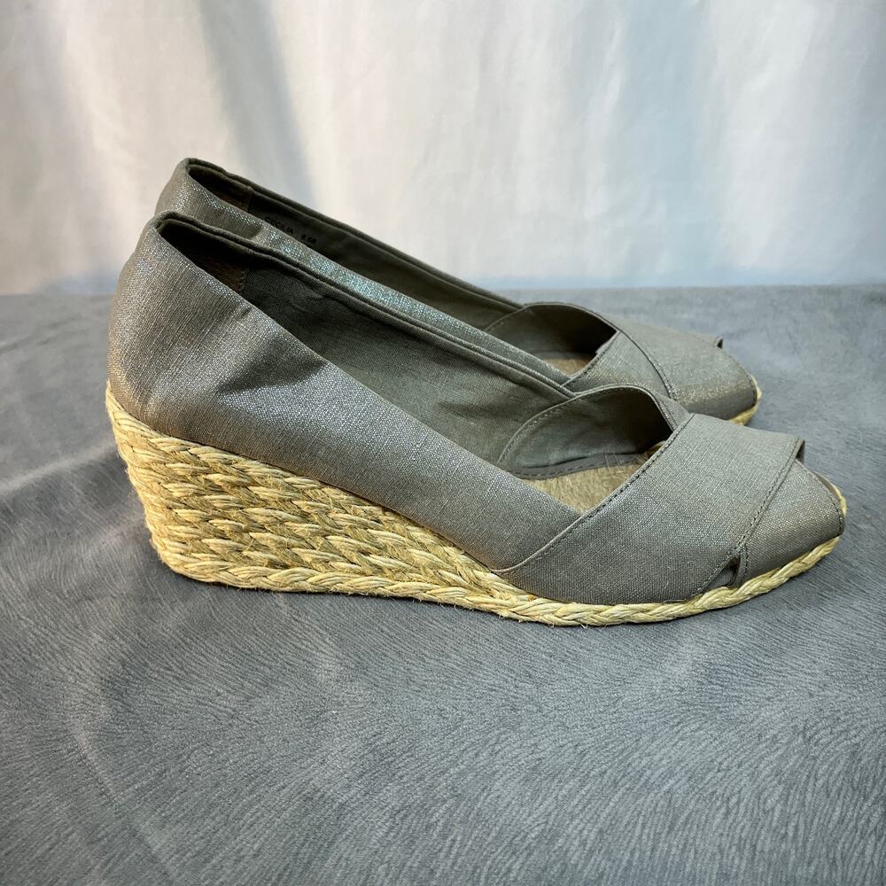 Lauren Ralph Lauren Cecilia Rope Wedge Espadrilles Beige Linen Upper Womens 8.5B